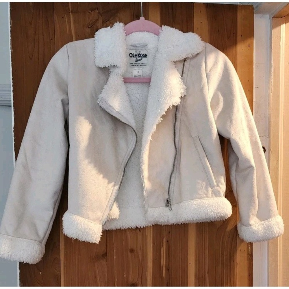 Osh Kosh Bgosh White And‎ Tan Sherpa Jacket